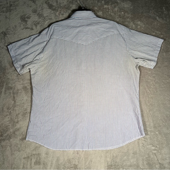 Vintage Wrangler Western Pearl Snap Button Down Shirt Men’s Small Striped Shirt - Picture 5 of 9